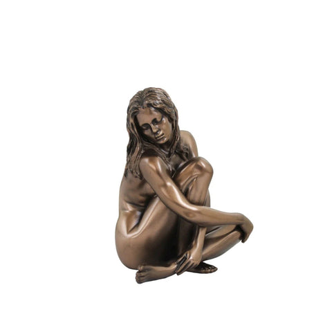 Bronze Resin Nude Woman Statue, Sitting Figurine, Italian Home Decor 12cm