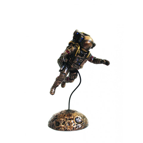 Apollo 11 Astronaut Statue, Bronze Resin, Handmade in Italy, 8x10x15cm Space Art