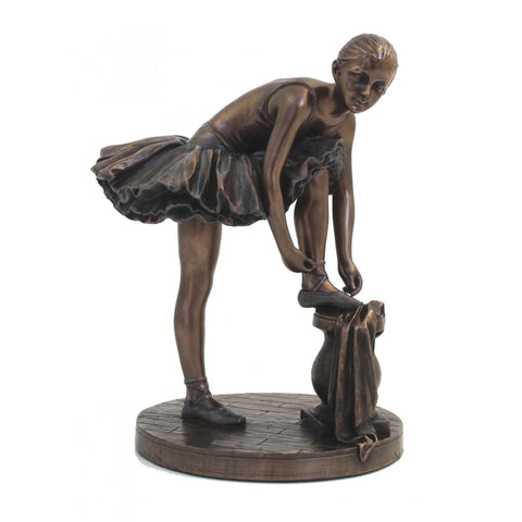 Bronze Ballerina Statue, Resin Ballet Dancer Figurine, Handmade in Italy