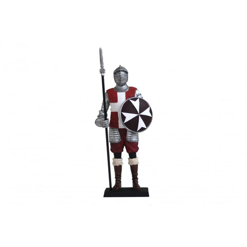 Templar Crusader Knight Statue 33cm – Hand-Painted Resin, Made in Italy