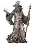 Merlin Wizard Bronze Resin Statue 20.5cm, Handmade Figurine, Made in Italy