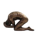 Bronze Resin Nude Male Sculpture, Handmade Italian Modern Art Figurine, 15x6x9cm