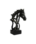 Modern Bronze Horse Head Statue, Resin Sculpture, Italian Home Decor 30cm