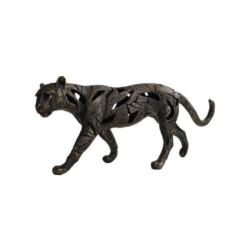 Modern Panther Statue Bronze Resin Sculpture 44cm Italian Animal Decor