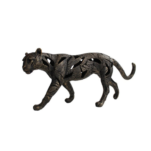 Modern Panther Statue Bronze Resin Sculpture 44cm Italian Animal Decor