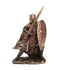 Templar Knight Statue 20cm, Red Crusader, Bronze Resin, Handmade Italy Decor
