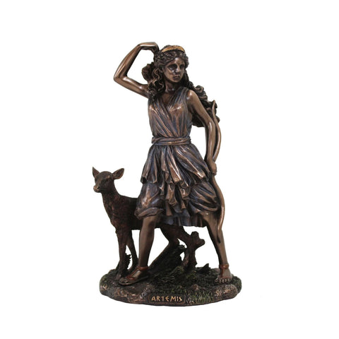 Diana Goddess of the Hunt Statue, Bronze Resin, 17cm Italian Decor Gift