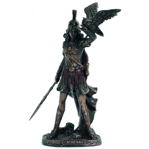 Athena Goddess Statue 20cm – Bronze-Finish Resin, Handmade, Italian, Gift
