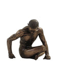Bronze Resin Nude Male Figurine, Italian Gymnast Sculpture, 13x11x11cm