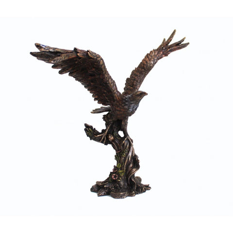 Golden Eagle Statue, Bronze Finish Resin Sculpture, Hand-Finished Italian 20cm