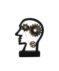 Bronze Finish Resin Mind Mechanism Sculpture, 16x5x21cm Italian Gift