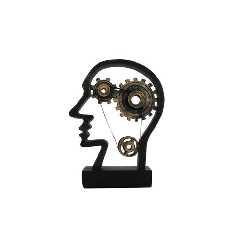 Bronze Finish Resin Mind Mechanism Sculpture, 16x5x21cm Italian Gift