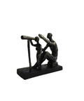 Father and Son Bronze Resin Statue, Italian Made Inspirational Gift, 21x7x18cm