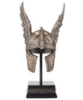 Odin Winged Helmet Statue, Bronze Finish Resin, Norse Viking Decor 24cm