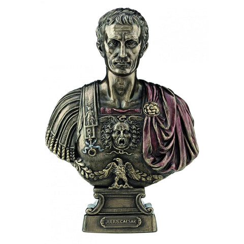 Julius Caesar Roman Bust 19cm – Resin Bronze Finish, Hand-Finished in Italy