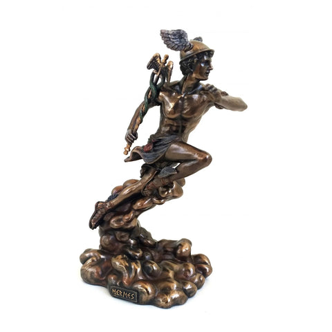 Hermes Statue 21cm, Bronze Resin Greek God Figurine, Handmade in Italy, Gift