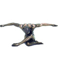 Bronze Resin Nude Male Statue Outstretched Arms Figurine 26x10x10cm Italian