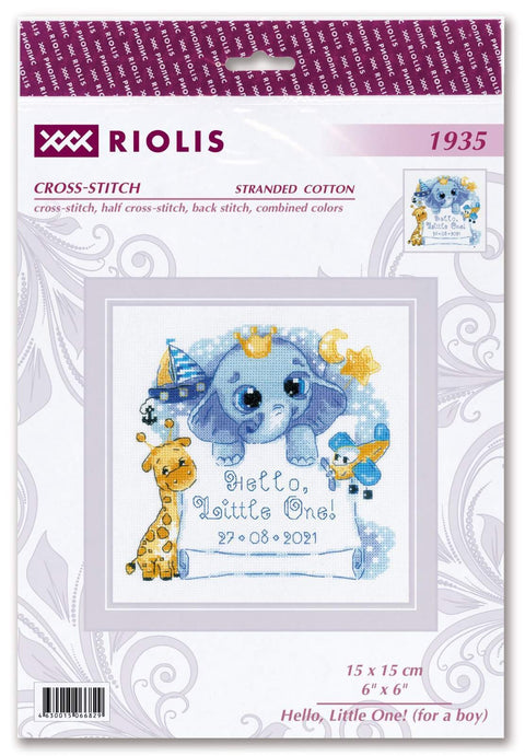 Hello, Little One! (for a boy) cross stitch kit by RIOLIS Ref. no.: 1935