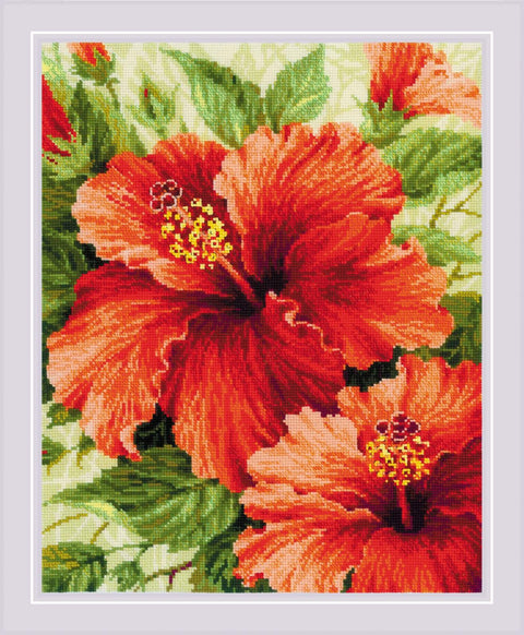 Hibiscus cross stitch kit by RIOLIS Ref. no.: 1967