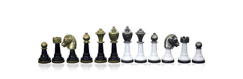 High quality Metal Chess Set With Genuine Leather Chess Board