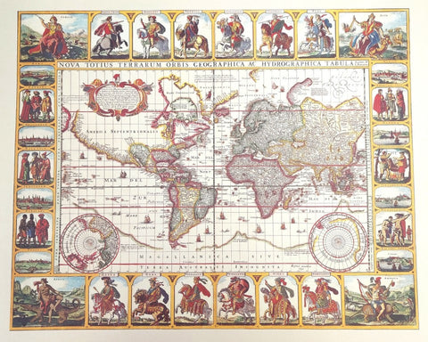 Historical World Map - Nova Totius Terrarum reprint - N. I. Piscator 1652 - M1652