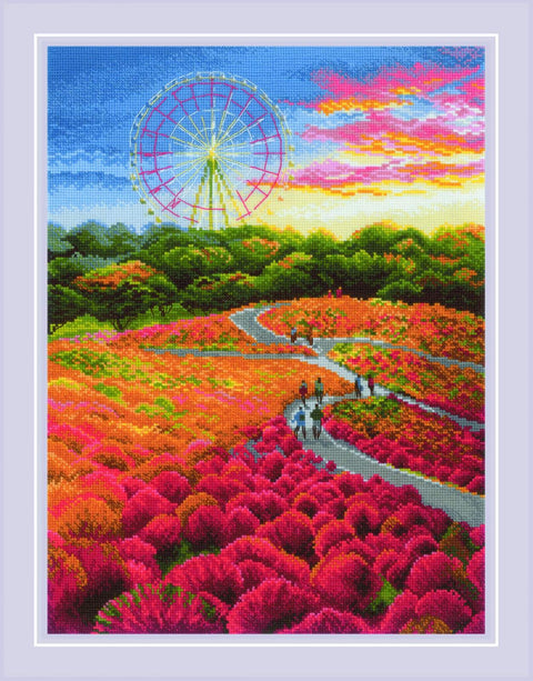 Hitachi Seaside Park. Cross Stitch kit by RIOLIS Ref. no.: 2130