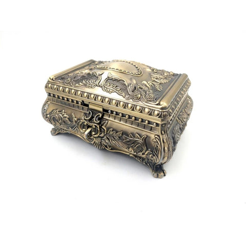 Golden Metal Jewelry Box - 21-20L