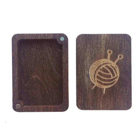 Wooden Knitting Marker Storage Box by Wizardi