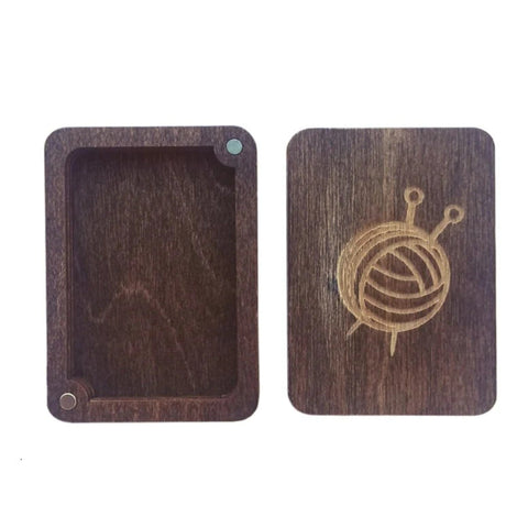Wooden Knitting Marker Storage Box by Wizardi