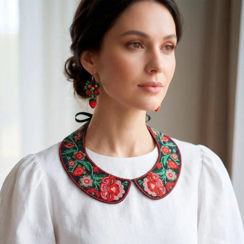 Bead Embroidery Collar Kit Floral Design