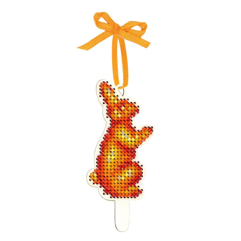 Wooden Cross Stitch Kit Bunny with Lollipop