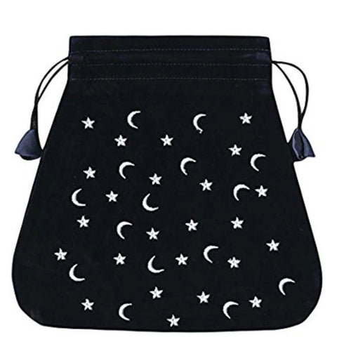 Moon And Stars Velvet Black Bag