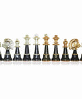 Brass & Wood Chess Pieces Set, Handmade Italian, Gold/Silver Plated, 5" King