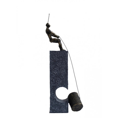 Bronze resin abstract sculpture 39cm