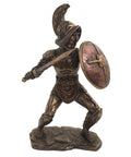 Roman gladiator statue with sword and shield