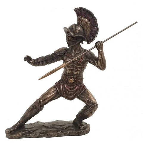 Roman gladiator statue with spear