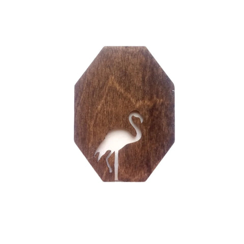 Wooden Sewing Needle Case with Flamingo Design by Wizardi