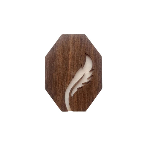 Wooden Needle Case with Feather Motif by Wizardi