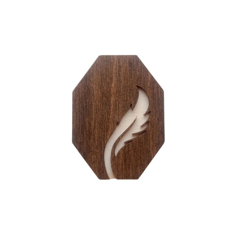 Wooden Needle Case with Feather Motif by Wizardi