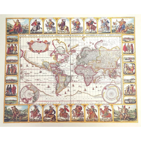 Historical World Map - Nova Totius Terrarum reprint - N. I. Piscator 1652 - M1652