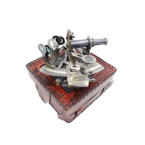 Brass sextant in leather box NC 1514B - Hobby.lt 🇬🇧