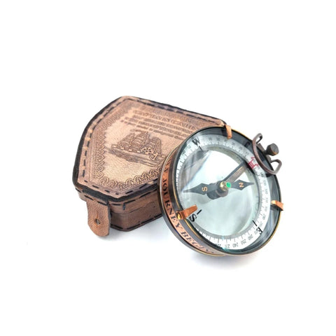 Magnetic compass in leather case NC2929