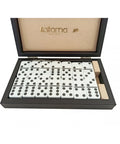 Luxury double 6 domino set with black crystals