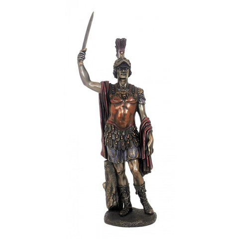 Roman Centurion Statue 33cm Resin Bronze Finish Handmade Italy Home Decor Gift