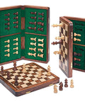 25X25CM MAGNETIC WOODEN FOLDING CHESS SET - Hobby.lt