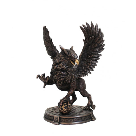 Bronze Griffin Statue, Handcrafted Resin Figurine, Made in Italy 24cm
