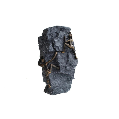 Italian Bronze Resin Climbers Statue, Motivational Mountain Sculpture