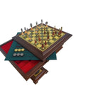 Briar Elm Chess Table with Beautiful Chess Set