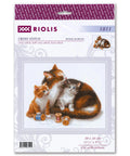 Cat with Kittens cross stitch kit by RIOLIS Ref. no.: 1811 - Hobby.lt