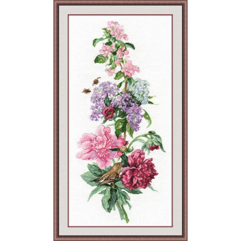 Peony Flower Cross Stitch Kit